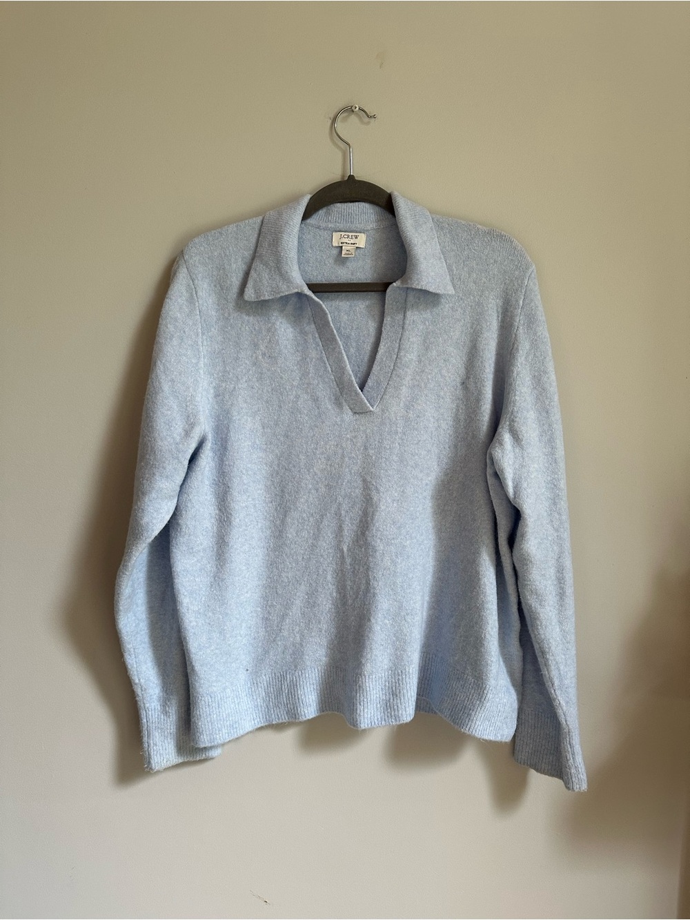 J Crew Sweater Polo in Extra Soft Yarn in Light Blue - Picture 2 of 7